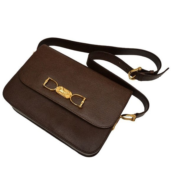 Celine Leather Brown Bag Shoulder Horsebit - Picture 1 of 9